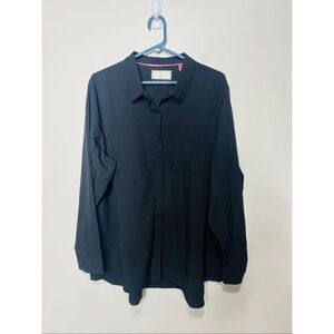 Modern Ambition Delightfully technical Black Button Up Collared Shirt Men's XXL